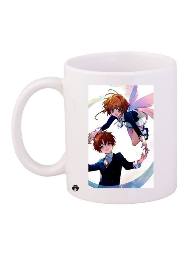 RYN Anime Printed Coffee Mug White/Blue/Purple 11ounce