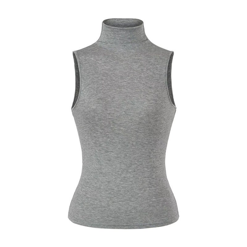 Women's High Neck Sleeveless Tencel Slim Fit Cami Top - Image 4