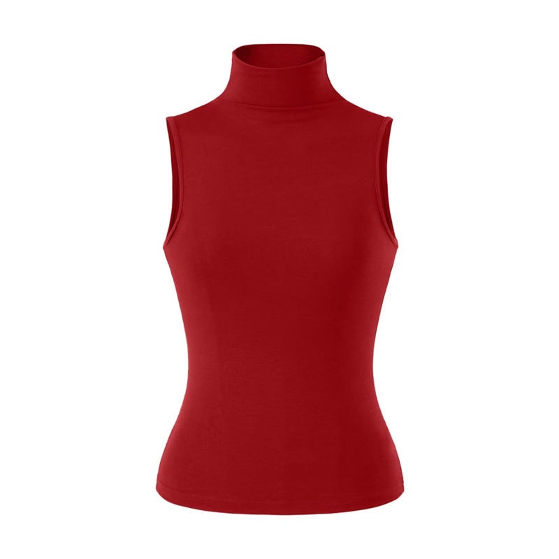 Women's High Neck Sleeveless Tencel Slim Fit Cami Top - Image 5