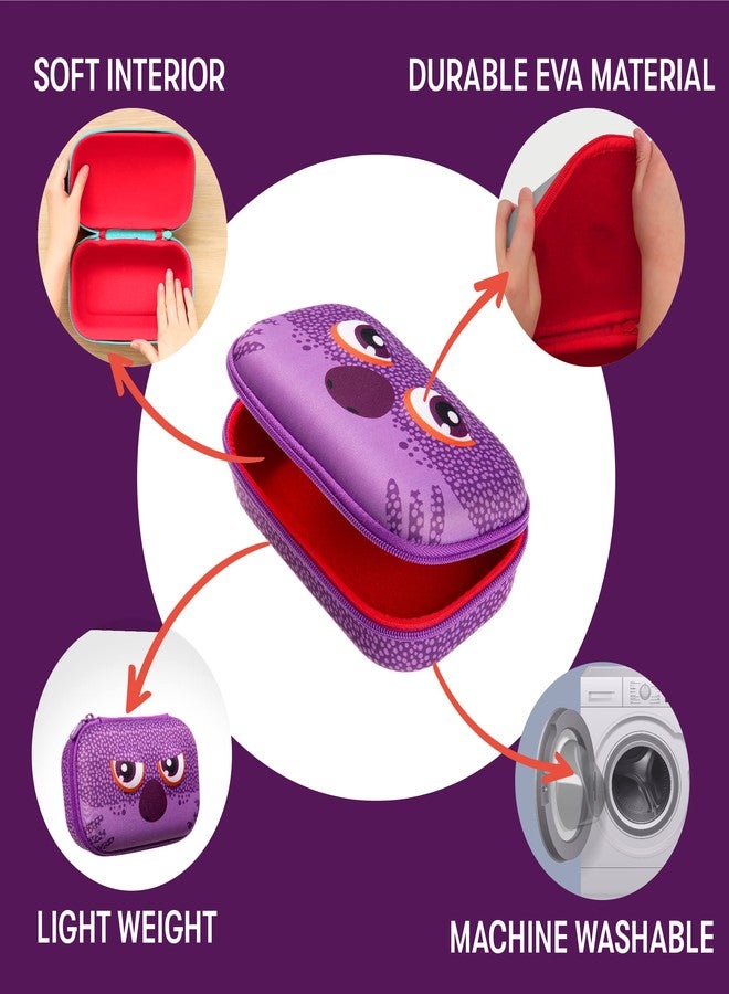 ZIPIT Wildlings Pencil Box for Girls, Large Capacity Cute Pencil Case for School, Stationery Organizer Box, Purple - Image 3