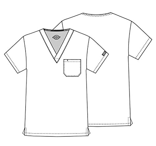 Dickies Men's V-Neck Scrub Top, Red, 4X-Large - Image 5