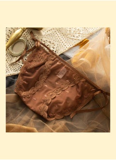 NIBEMINENT Bowknot Lace-Up Panty Brown  - Image 2