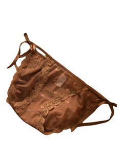 NIBEMINENT Bowknot Lace-Up Panty Brown  - Image 1