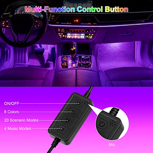 FCPVHOY Car Led Lights Interior with Smart APP Control, Sync Music,DIY Mode,Multicolor led Car Interior Light Kits,5V USB Led Lights for Cars, Trucks, SUVs - Image 5