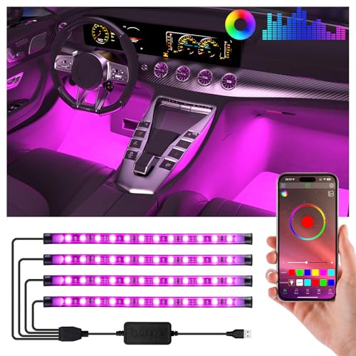 FCPVHOY Car Led Lights Interior with Smart APP Control, Sync Music,DIY Mode,Multicolor led Car Interior Light Kits,5V USB Led Lights for Cars, Trucks, SUVs - Image 1