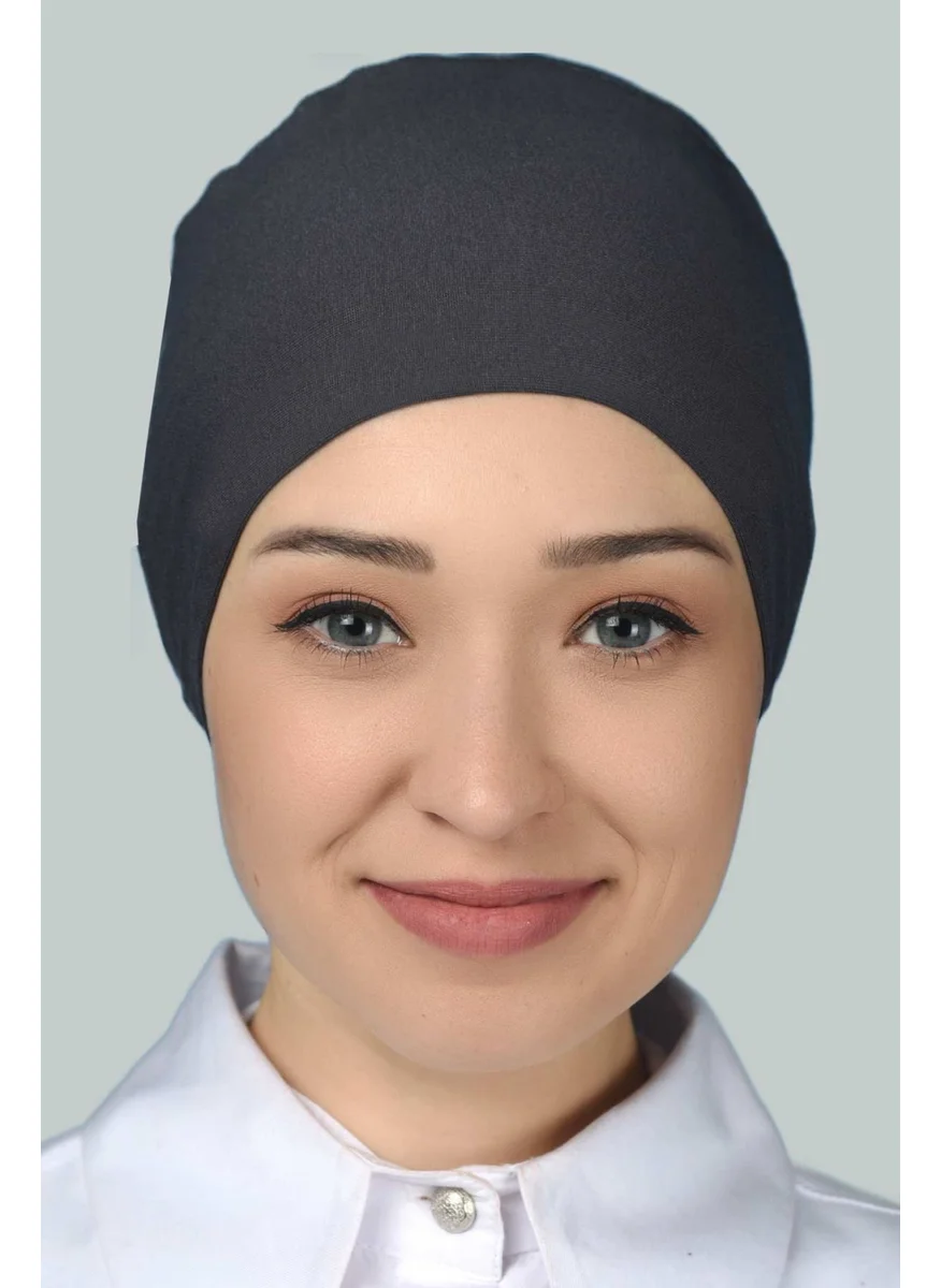 التوبة Women's Seamless Lace-Up Non-Slip Hijab Combed Cotton Bonnet - Smoked