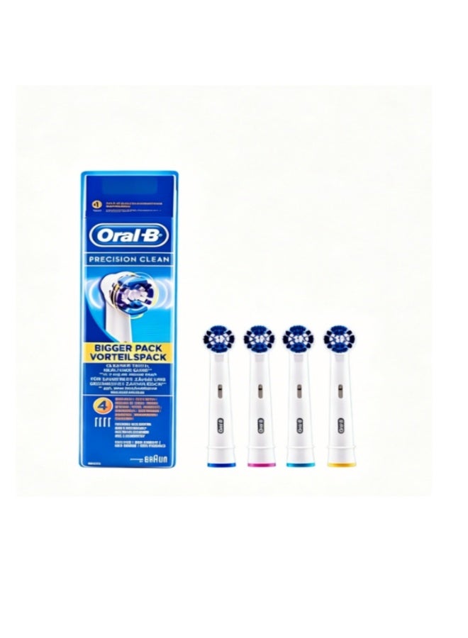 Oral-B Precision Clean Rechargeable Electric Toothbrush Replacement Heads, Removes up to 100% More Plaque, Cleaner Teeth, Healthier Gums, Pack of 4 White