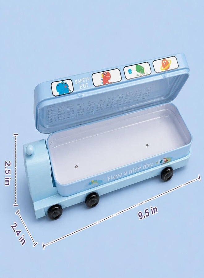 SMAX Train Shape Multifunction Pencil Case for Girls Boys, Cute Cartoon Double Compartment Pencil Box Organizer Stationery with Sharpener, School Supplies,Birthday Gifts (Design_2) - Image 3