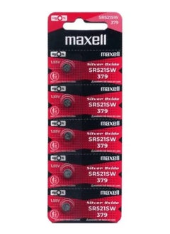 Maxell 5-Pieces Maxell SR521SW / 379 Silver Oxide Hg0% 1.55V (maxell) Japan Batteries 