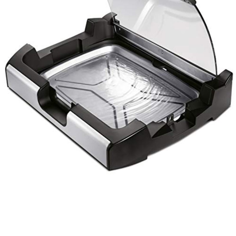 Table Top Grill for indoor cooking, stainless steel and black enamel, black/silver, compact portable design with adjustable temperature control - Image 5