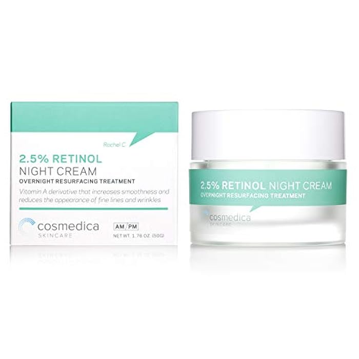 Cosmedica Skincare Retinol Night Cream - Daily Moisturizing Facial Lotion Night Cream. The best Retinol Cream with Vit A and Hyaluronic Acid to target skin concerns from Acne to Wrinkles (1.7oz) - Image 3