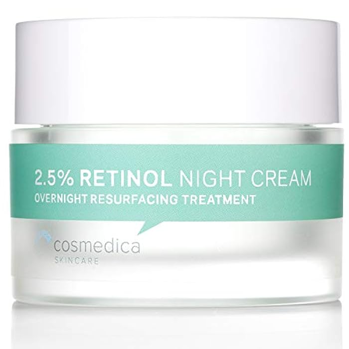 Cosmedica Skincare Retinol Night Cream - Daily Moisturizing Facial Lotion Night Cream. The best Retinol Cream with Vit A and Hyaluronic Acid to target skin concerns from Acne to Wrinkles (1.7oz) - Image 1