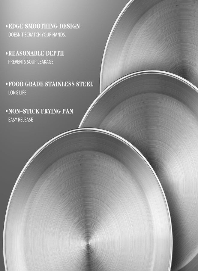 tchrules 10 Inch Pizza Pan Set of 8, Stainless Steel Pizza Tray, Round Non-Stick Coating Pizza Plate for Oven Kitchen Baking Home Restaurant, Dishwasher Safe （Silver - Image 4