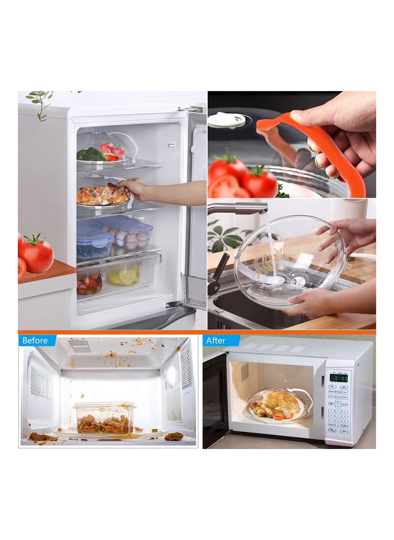 KASTWAVE - Microwave Splatter Cover, Cover for Food Microwave Plate Cover Guard Lid with Handle, Hanging Hole and Adjustable Steam Vents Microwave Oven Cleaner, 10.5 Inch Transparent & BPA Free - Image 1