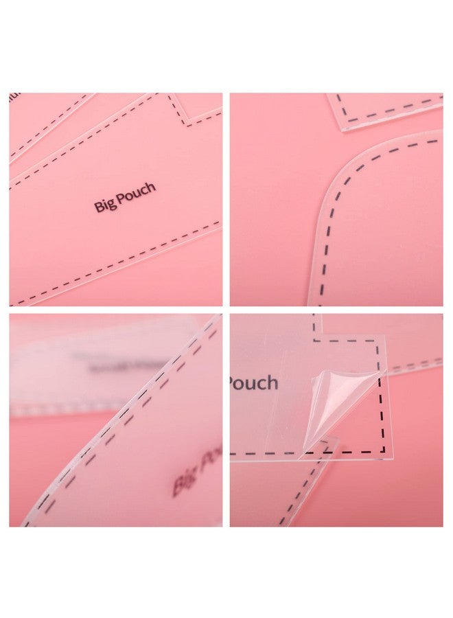 TXIN TXIN Set of 3 Purse Bag Pattern Template, 3 Sizes Bag Sewing Template, Clear Plastic Handbag Pre Cut on Fold Stencil, Handmade Bag Patchwork Ruler for DIY Purse Bag Making Supplies (5.7/7/ 8.7 Inch)  - Image 3