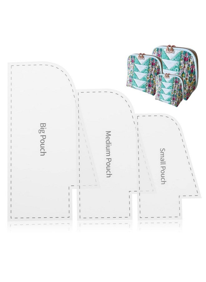 TXIN TXIN Set of 3 Purse Bag Pattern Template, 3 Sizes Bag Sewing Template, Clear Plastic Handbag Pre Cut on Fold Stencil, Handmade Bag Patchwork Ruler for DIY Purse Bag Making Supplies (5.7/7/ 8.7 Inch)  - Image 1