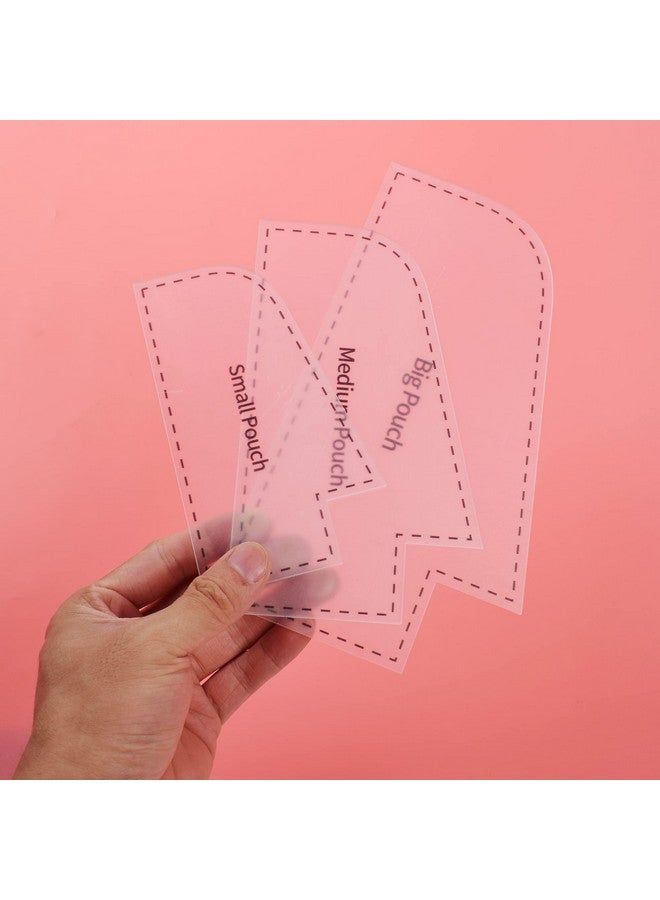 TXIN TXIN Set of 3 Purse Bag Pattern Template, 3 Sizes Bag Sewing Template, Clear Plastic Handbag Pre Cut on Fold Stencil, Handmade Bag Patchwork Ruler for DIY Purse Bag Making Supplies (5.7/7/ 8.7 Inch)  - Image 4