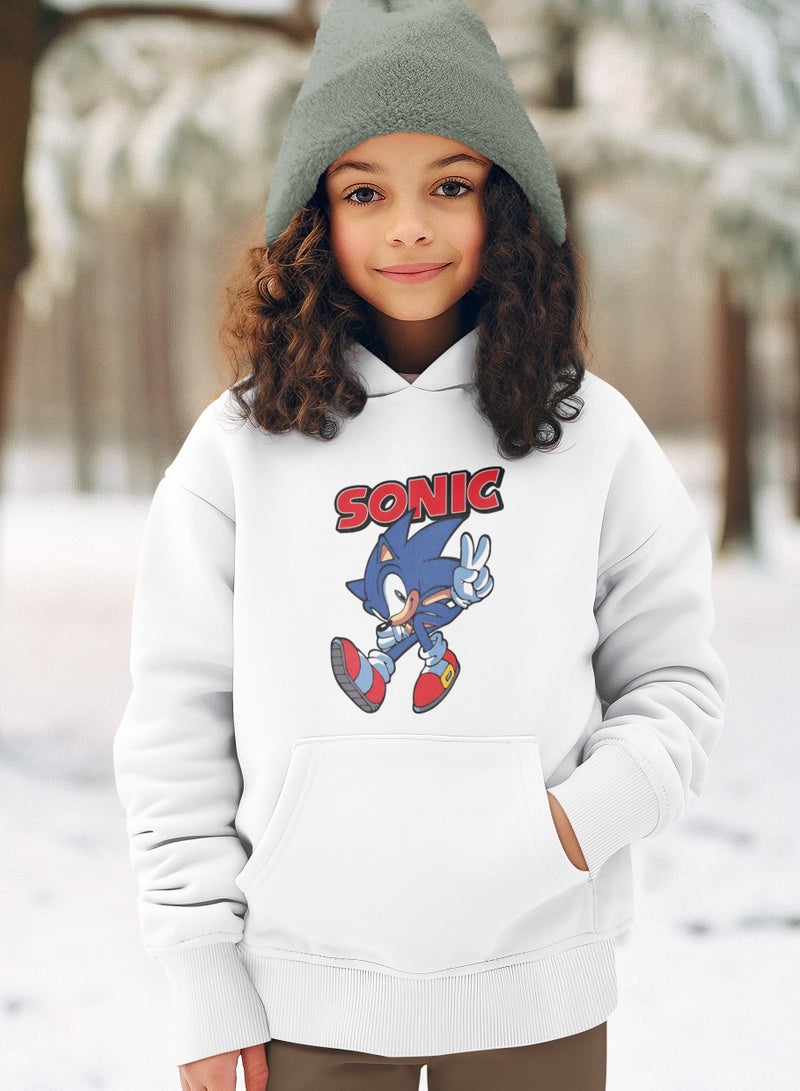 ZOOM Sonic Design On White Hoodie 