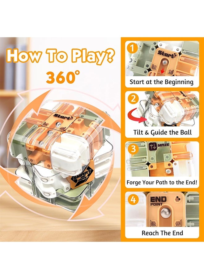 Large Labyrinth 3D Puzzles Maze Cube, Logical Challenge Maze Puzzle Cube Toy, Engaging Brain Teaser Toy, Interactive Mazes Game Educational Focus Game, Stress Relief, Gift for Kids Adults Focus and Logic Training - Image 3