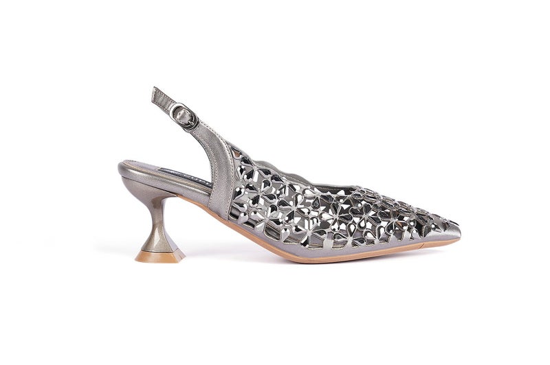 Cuple Ladies Mid heel slingback mules embellished - Image 1