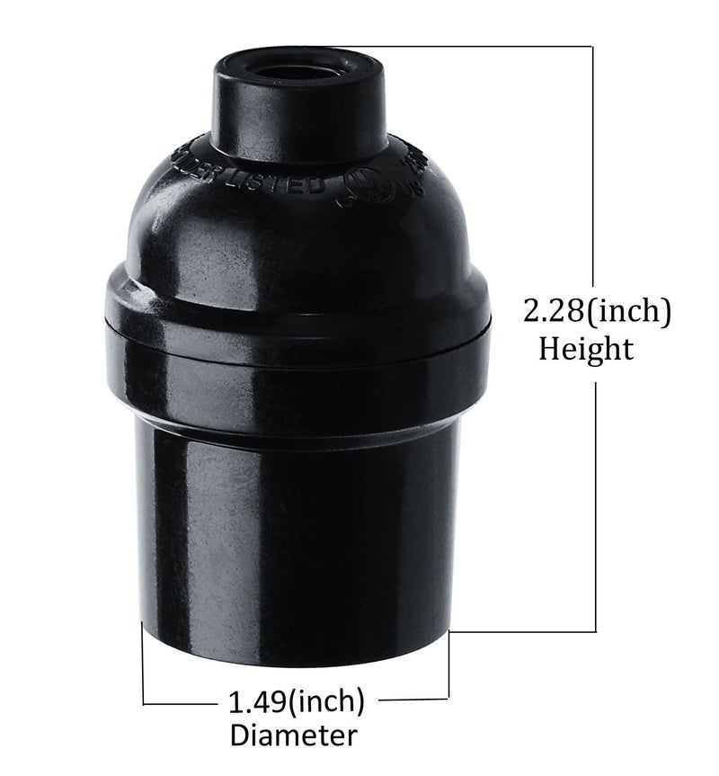 Aplstar E26 E27 Light Socket,8-Pack Black Edison Retro Pendant lamp Holder, E26 E27 Plastic Standard Screw-in Socket Maximum Wattage 250W Heat Resistant Up to 200℃ Fire Resistant - Image 5