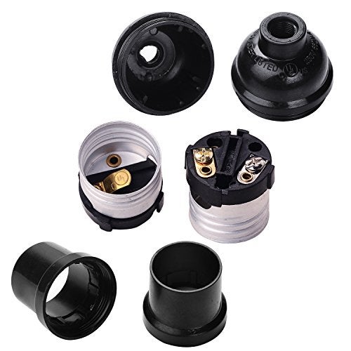 Aplstar E26 E27 Light Socket,8-Pack Black Edison Retro Pendant lamp Holder, E26 E27 Plastic Standard Screw-in Socket Maximum Wattage 250W Heat Resistant Up to 200℃ Fire Resistant - Image 4