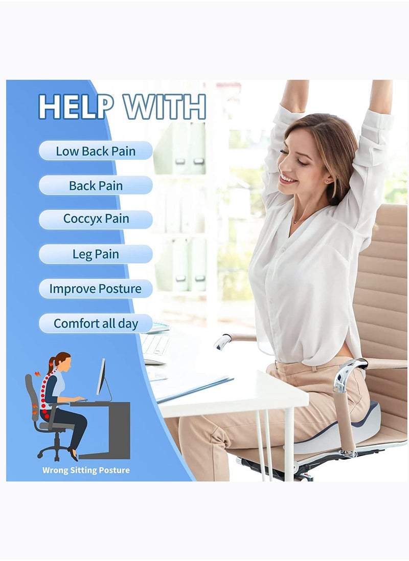 Arabest Memory Foam Seat Cushion Car Seat Cushion Office Chair Seat Cushion for for Relief Tailbone and Hip Tire, Pressure Relief on the Coccyx for Office Chair, Car Seat and Wheelchair(bule) - Image 4
