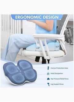 Arabest Memory Foam Seat Cushion Car Seat Cushion Office Chair Seat Cushion for for Relief Tailbone and Hip Tire, Pressure Relief on the Coccyx for Office Chair, Car Seat and Wheelchair(bule)  - Image 3