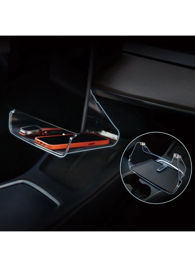 HPS Center Console Organizer Tray for Tesla Model 3/Y – Transparent Magnetic Behind-Screen Dashboard Storage Box & Tissue Holder - Image 5
