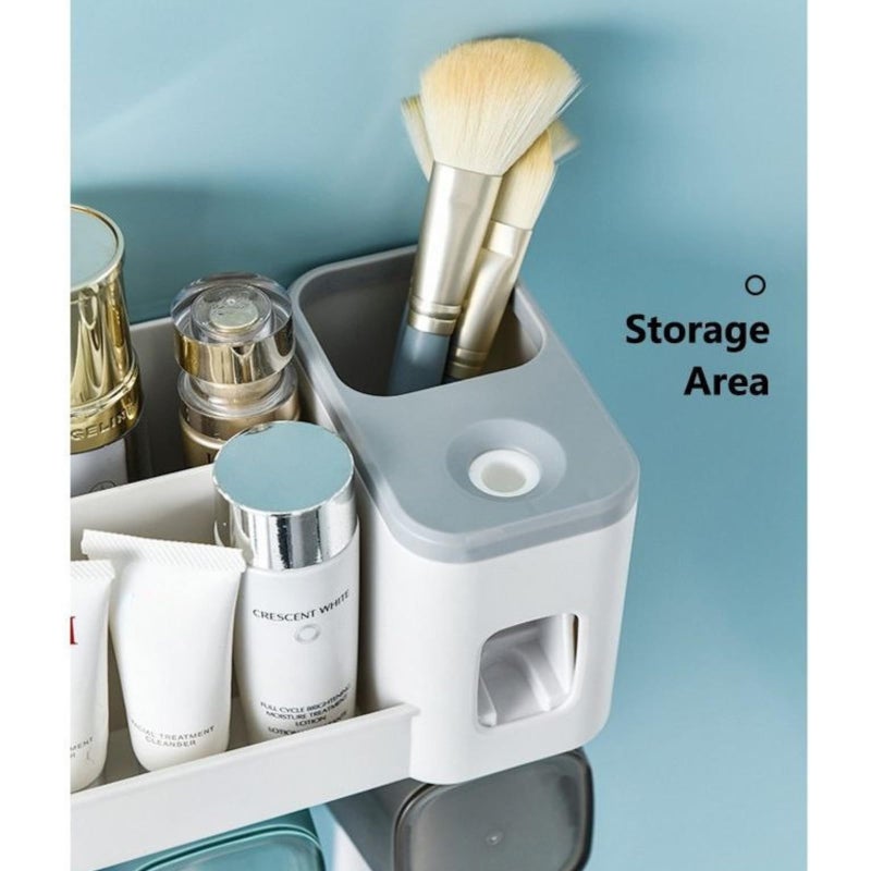 SHREESHANN 4 Slot Toothbrush Set for Bathroom, wash Basin | Multi Space Saving Toothbrush Organizer with Cups abs Toothbrush Holder | Compact 4 Slot Toothbrush Set Easy and Organized Storage - Image 3