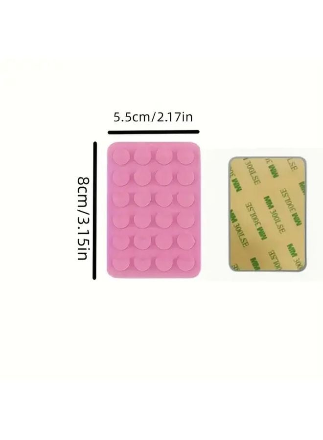 3 قطع حامل هاتف بكؤوس شفط من السيليكون شفاف أبيض وردي أحمر مضاد للانزلاق - Image 3