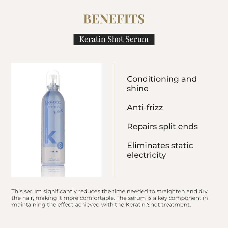 Salerm Cosmetics Keratin Shot Anti Frizz Serum - 100ml - Image 3