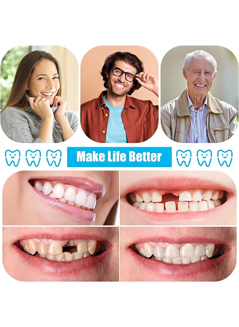 هالونهي - طقم إصلاح أطقم الأسنان المكون من 13 قطعة، طقم أسنان اصطناعية اصنع طقم أسنانك بنفسك لإصلاح الأسنان المفقودة، حل أسنان اصطناعي قابل للتخصيص سهل ومريح لتحسين الابتسامة - Image 1