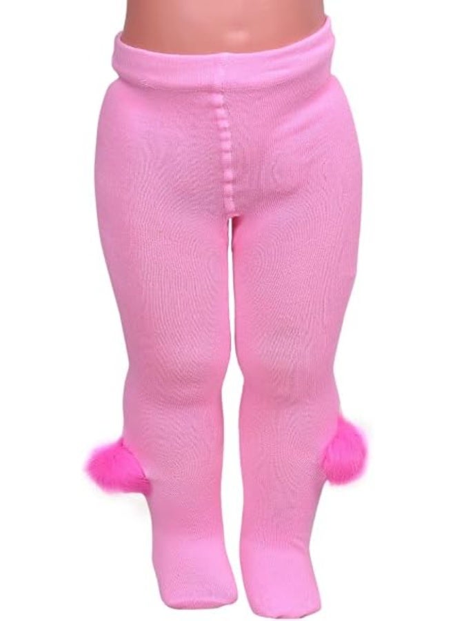 Girls' winter tights, cotton and lycra, embroidered with a fur polo.
