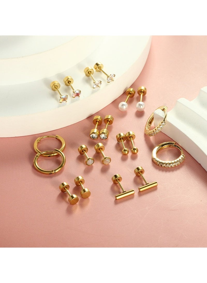 20pcs Small Earrings for Women,    Stainless Steel Small Hoop Earrings Set for Multiple Piercing, Gorgeous  Hoop Cartilage Helix Tragus Earrings（golden） - Image 2