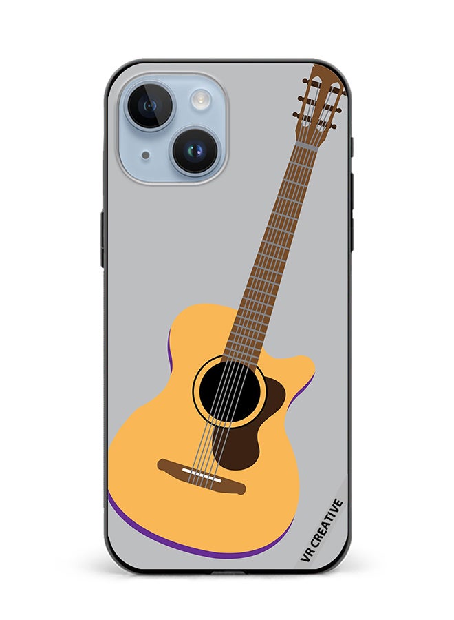 VR CREATIVE Protective Case Cover For Apple iPhone 15 Plus Guitar Musical Design Multicolour  - Image 1