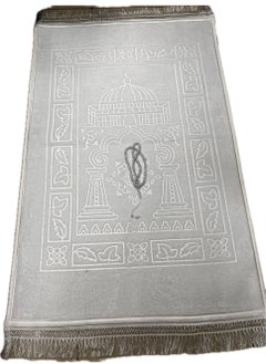Large and soft prayer rug with black rosary The rug is characterized by its large and wonderful size. It is distinguished by being non-slip with back granules so that it can be used on tiles and ceramics. (A wonderful beaded rosary is attached to it). Rug size: 120*80 cm