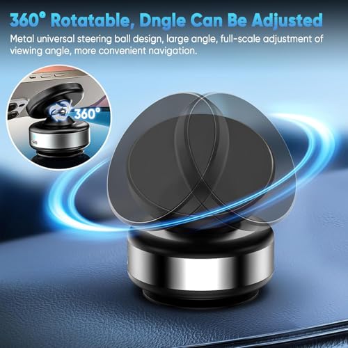 ADOFYS Upgraded 360° Adjustable Electric Vacuum Magnetic Suction Cup Phone Mount, Hands-Free Magnetic Cell Phone Holder for Car/Gym/Mirror/Smooth Surface Compatible with Magsafe iPhone, Silver - Image 3