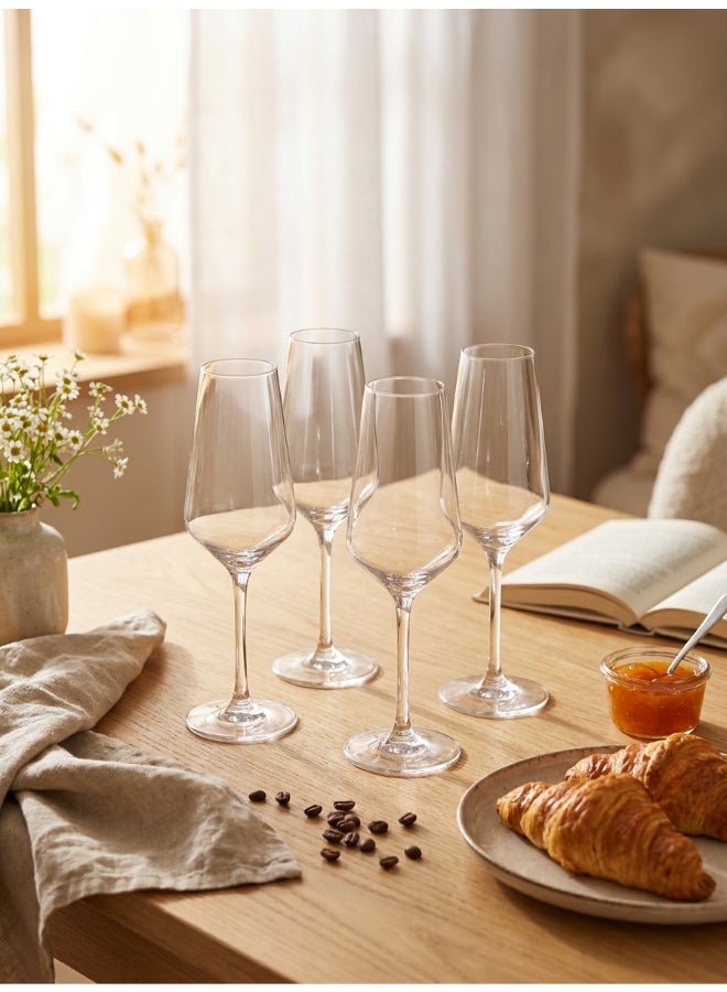 Luminarc Vinetis Flute Wine Glass Set 4x230ml For Wine, Champaign, Juice, Water, Soft Drinks, Hard Drink, Hot Beverages - Image 3