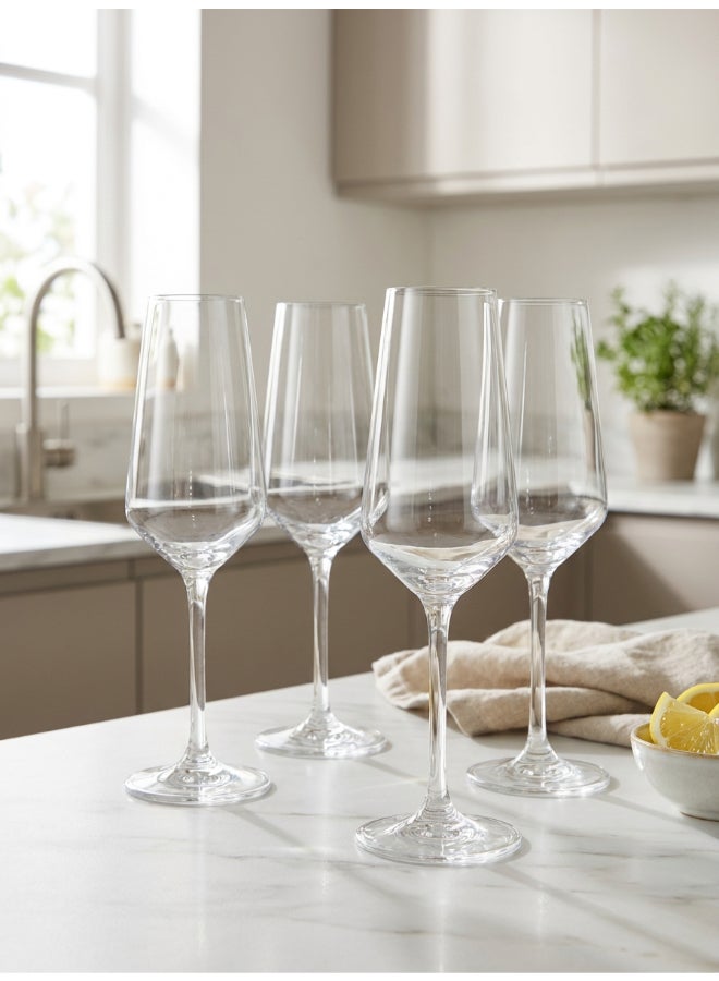 Luminarc Vinetis Flute Wine Glass Set 4x230ml For Wine, Champaign, Juice, Water, Soft Drinks, Hard Drink, Hot Beverages - Image 2
