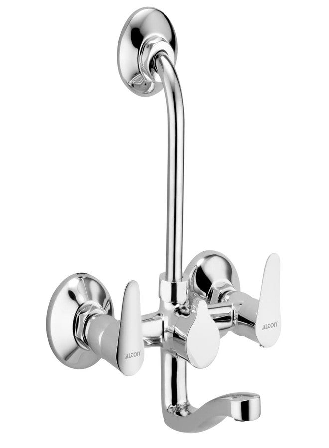 ALTON LRK9685 Brass Wall Mixer With Provision For Over Head Shower and 190mm Long Bend Pipe (Chrome) - Image 1