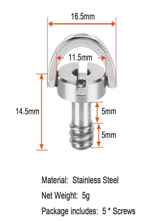 SUPERNIC Stainless Steel D Shaft D-Ring 1/4 Inch Camera Screw Tripod Mounting Screw Quick Release Plate Thumb Screw Adapter for Camera Tripod Monopod Quick Release Plate - Image 5