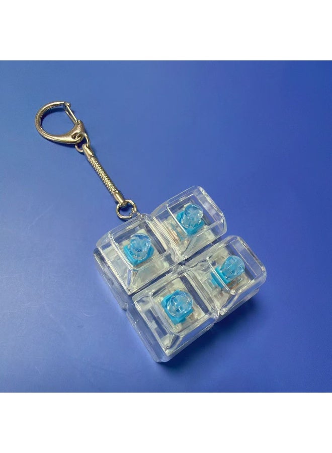 5 Pcs Mini Keyboard Key Ring Set, ABS And Zinc Alloy Pressable Key Cap Pendant With Clicking Sound, Silvery Key Ring Bag Charm For Men And Women - Image 2