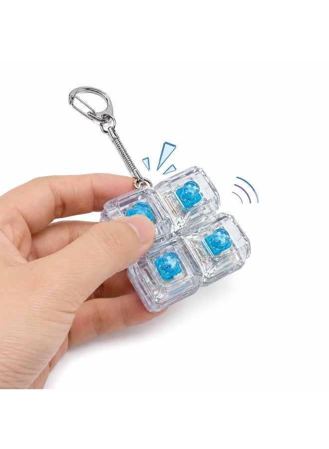 5 Pcs Mini Keyboard Key Ring Set, ABS And Zinc Alloy Pressable Key Cap Pendant With Clicking Sound, Silvery Key Ring Bag Charm For Men And Women - Image 3