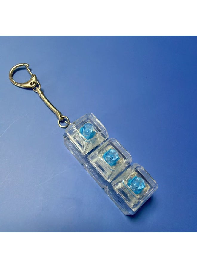 5 Pcs Mini Keyboard Key Ring Set, ABS And Zinc Alloy Pressable Key Cap Pendant With Clicking Sound, Silvery Key Ring Bag Charm For Men And Women - Image 5
