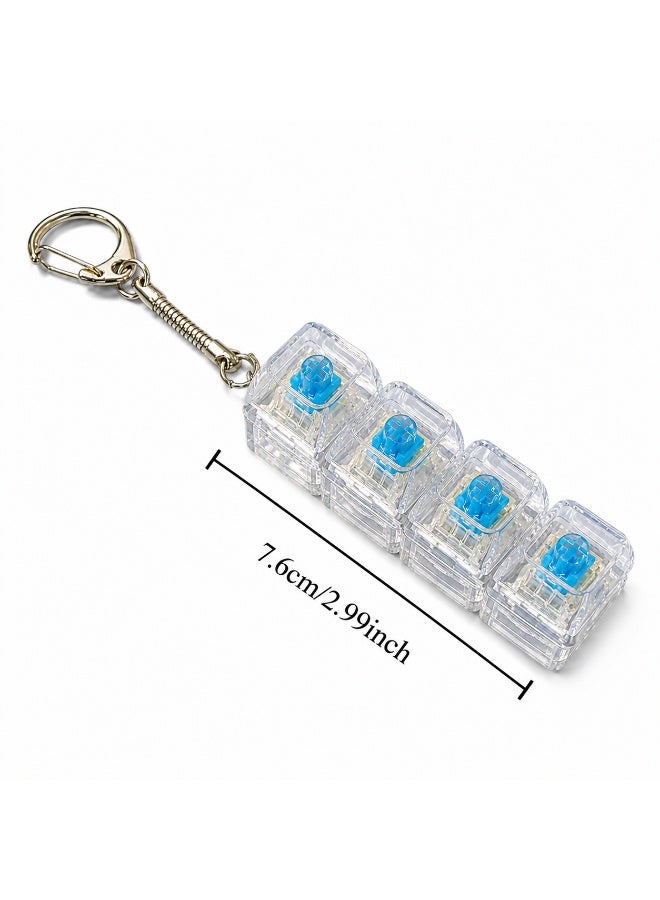 5 Pcs Mini Keyboard Key Ring Set, ABS And Zinc Alloy Pressable Key Cap Pendant With Clicking Sound, Silvery Key Ring Bag Charm For Men And Women - Image 4