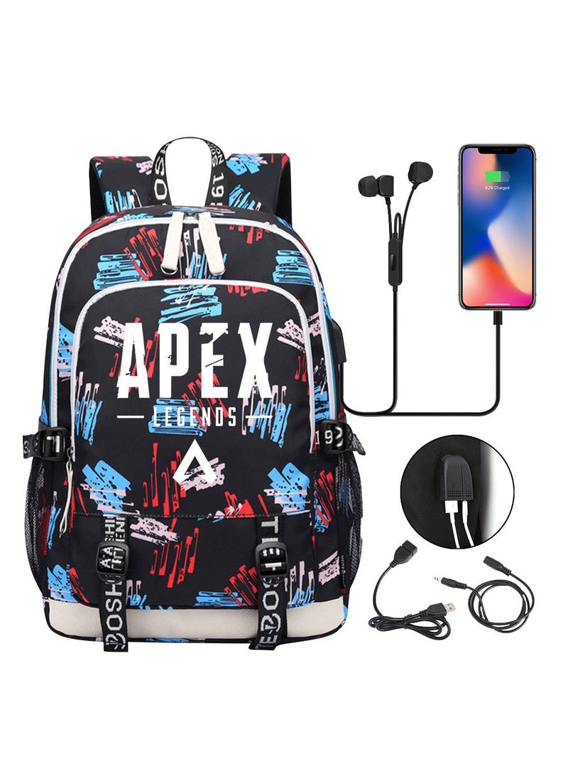 APEX LEGENDS USB Printed Earphones For Youth Leisure Travel Backpack