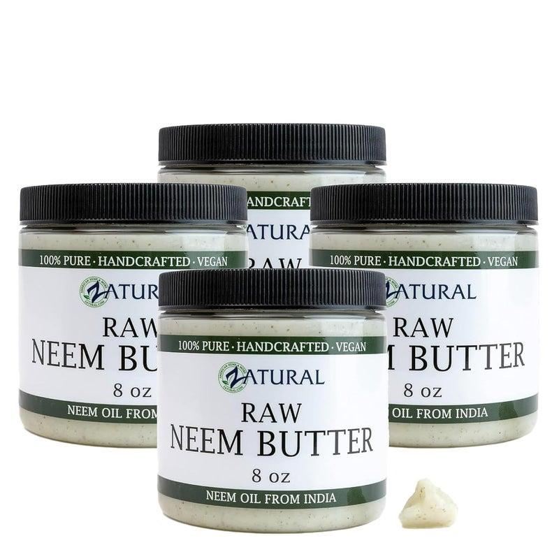 Organic Neem ButterCoconut Oil Neem Oil Neem Leaf Marula Oil Kokum Butter Rosemary For Sensitive Skin Itchy Skin 4 Pack 8 oz Jars