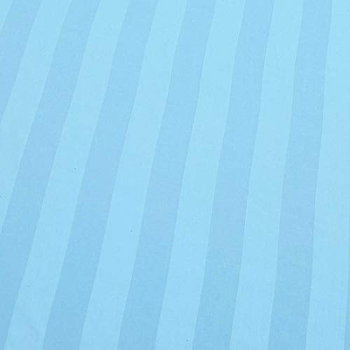 Sofrito Bed Sheet Glace Cotton Striped – 300 TC – Queen (90"x108") – with 2 Pillow Cover | Ideal for Hospitals, Clinics, Hostels, PGs, Hotels & Guest Houses | Baby Blue - Image 4
