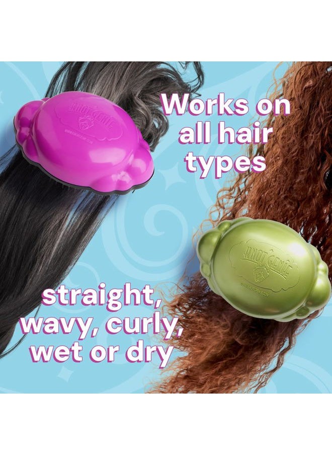 knot Genie Detangling Hair Brush for Kids (Corally-Q) | Original Full Size | Perfect for Curly Hair, Gently Separate Tangles, Leaves Hair Smooth & Shiny | The Pain Free Knot Detangler  - Image 5